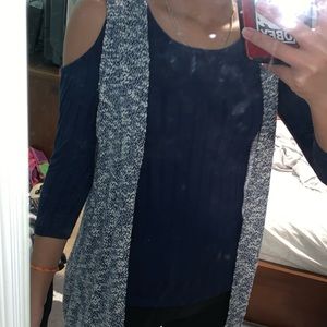 Long sleeve fitted shirt with cardigan